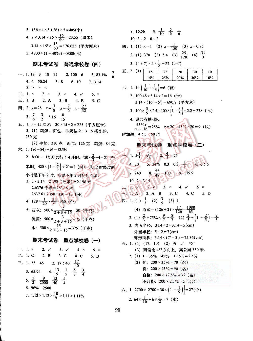 2015年期末沖刺100分六年級數學上冊人教版 第6頁