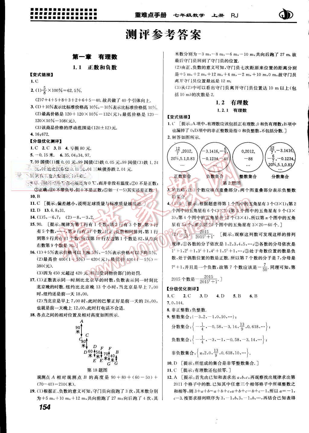 2015年重难点手册七年级数学上册人教版 第1页