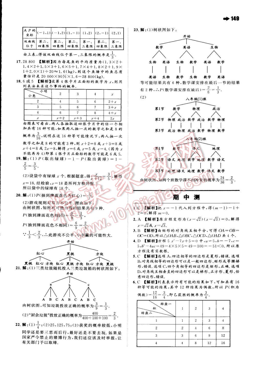 2015年一本九年級數(shù)學(xué)上冊北師大版 第19頁