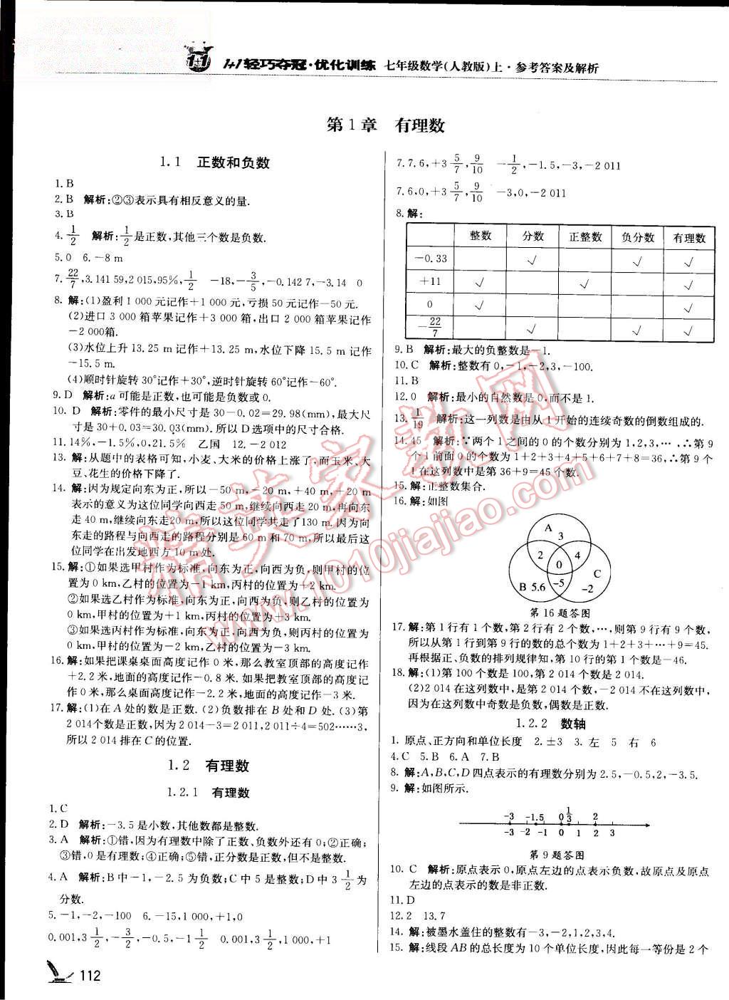 2015年輕巧奪冠周測月考直通中考七年級數(shù)學(xué)上冊人教版 第1頁