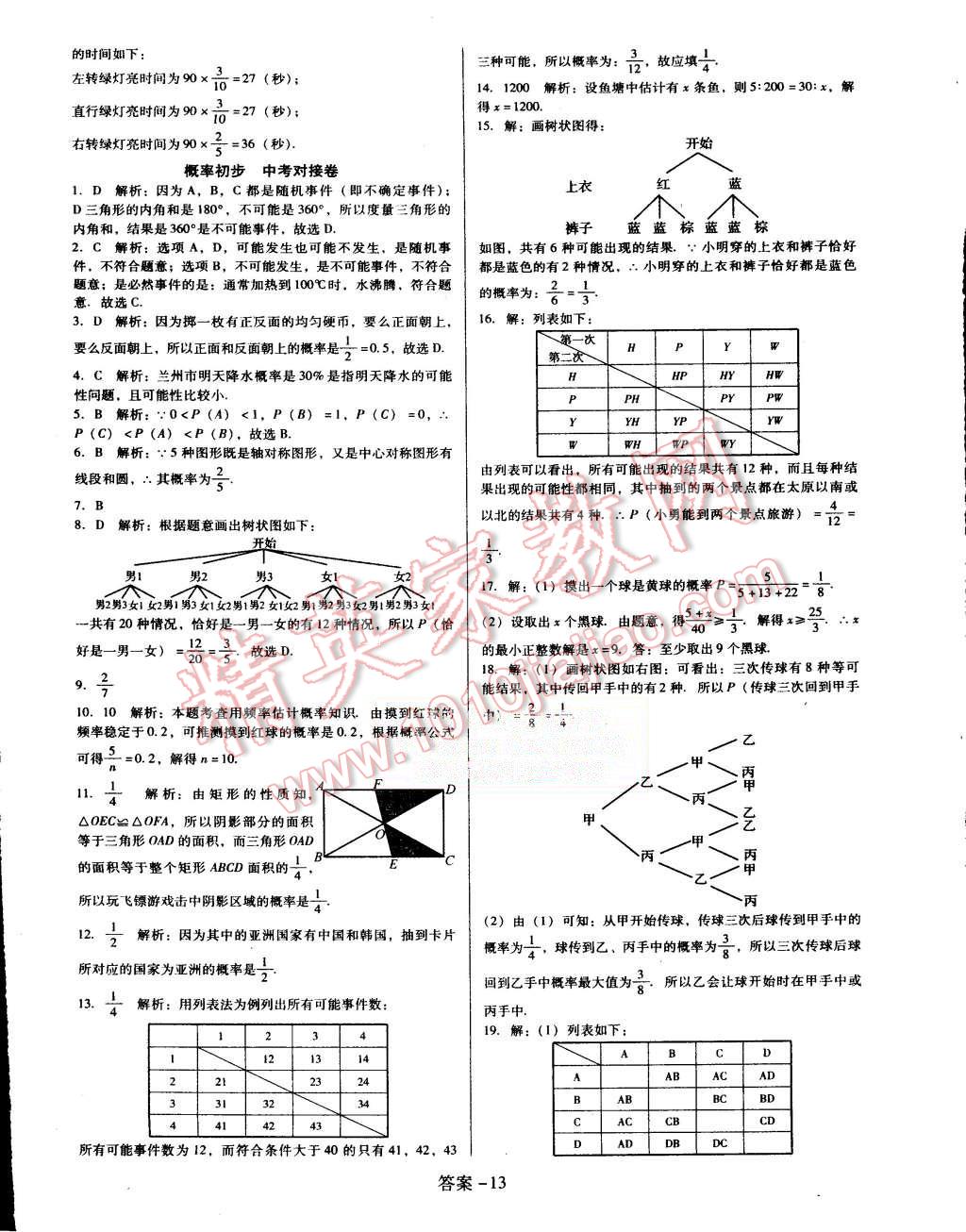 2015年打好基础单元考王九年级数学上册人教版 第13页