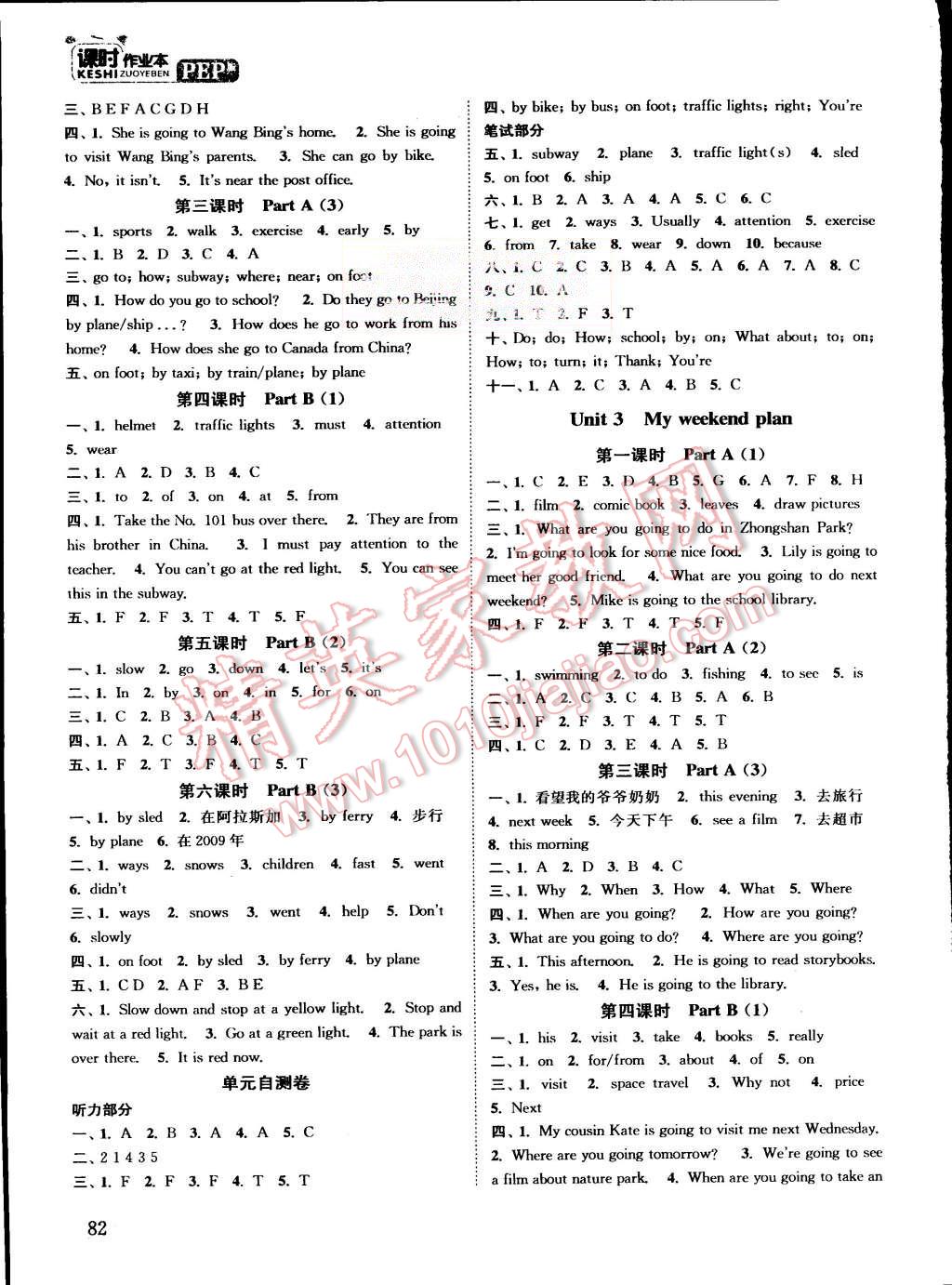 2015年通城學(xué)典課時(shí)作業(yè)本六年級(jí)英語(yǔ)上冊(cè)人教PEP版 第6頁(yè)