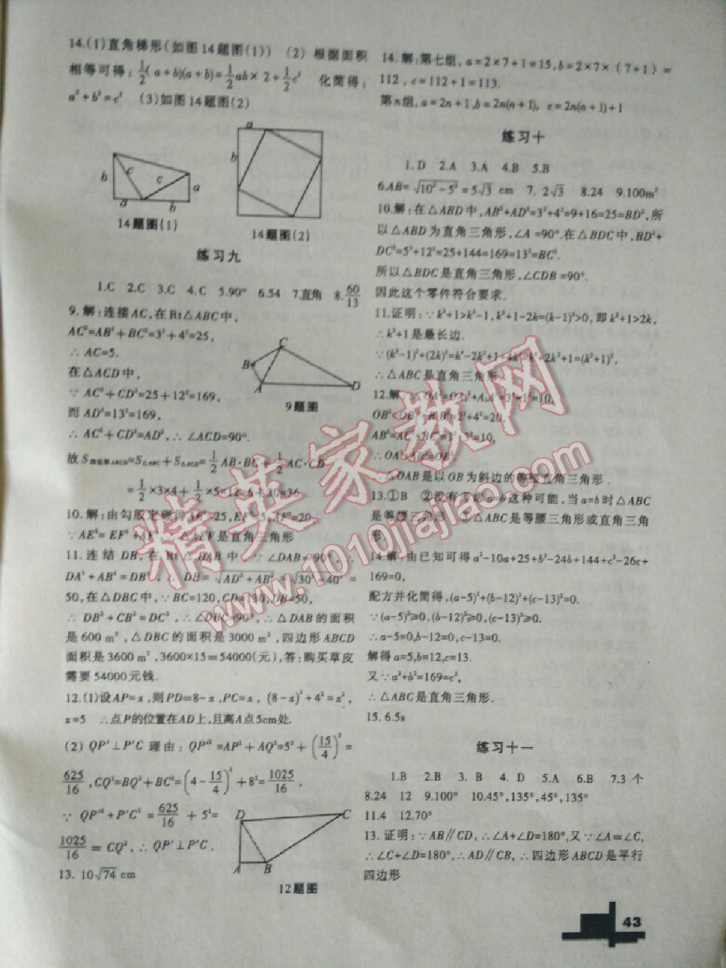 2015年暑假作业八年级数学人教版兰州大学出版社 第3页