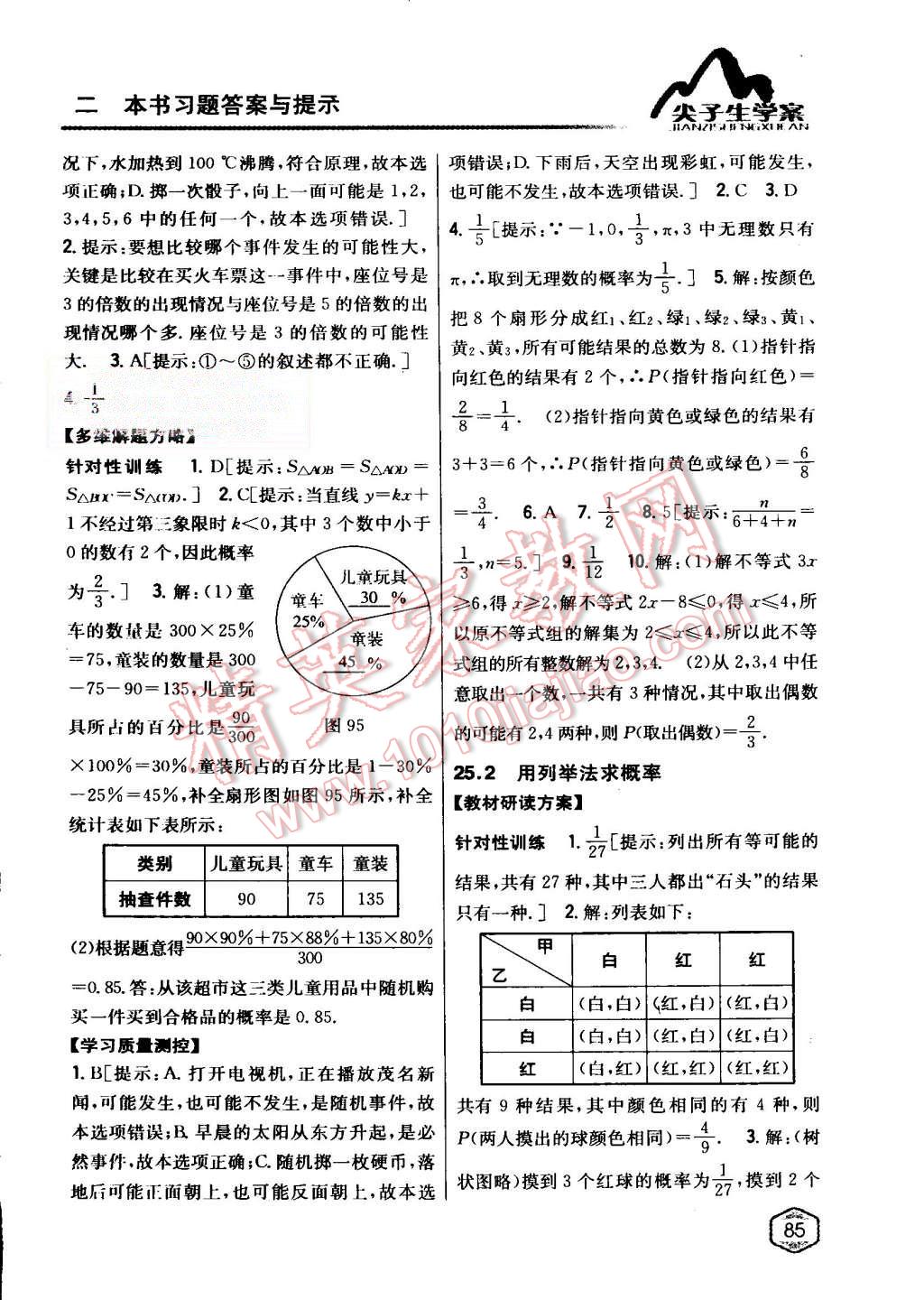 2015年尖子生學案九年級數(shù)學上冊人教版 第51頁