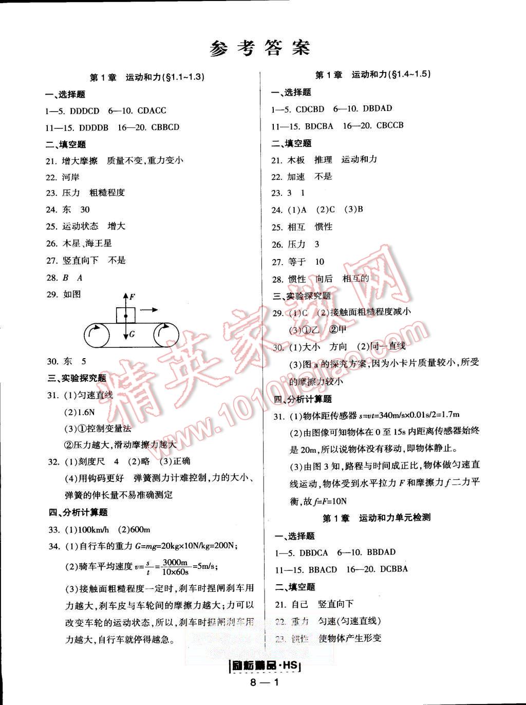 2015年勵(lì)耘書業(yè)勵(lì)耘活頁(yè)周周練八年級(jí)科學(xué)上冊(cè)華師大版 第1頁(yè)