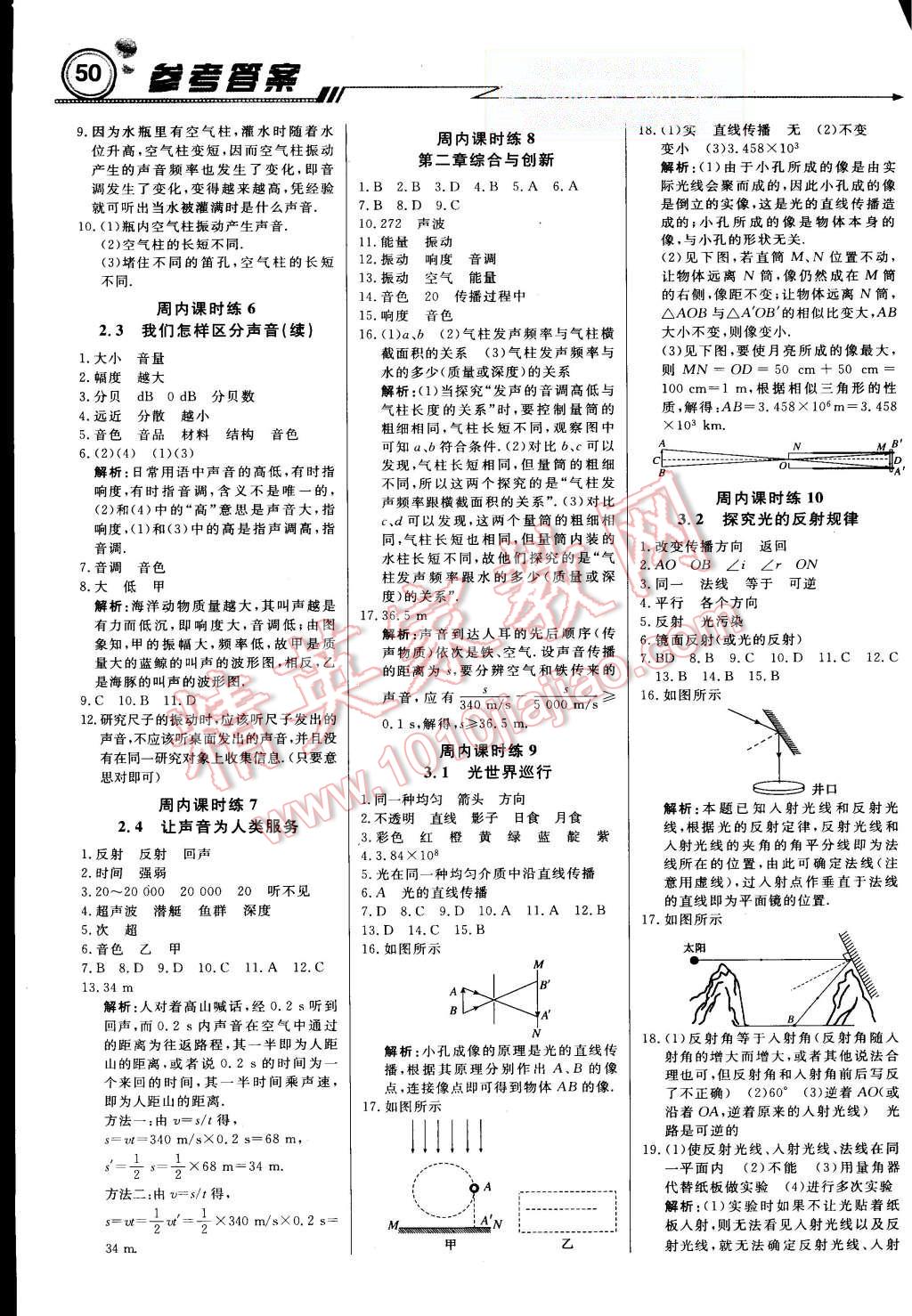 2015年輕巧奪冠周測(cè)月考直通中考八年級(jí)物理上冊(cè)滬粵版 第2頁(yè)