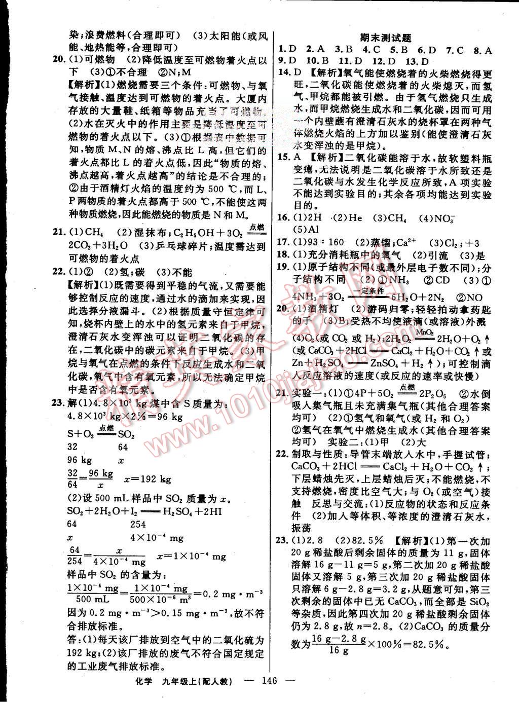 2015年黃岡100分闖關(guān)九年級(jí)化學(xué)上冊(cè)人教版 第20頁