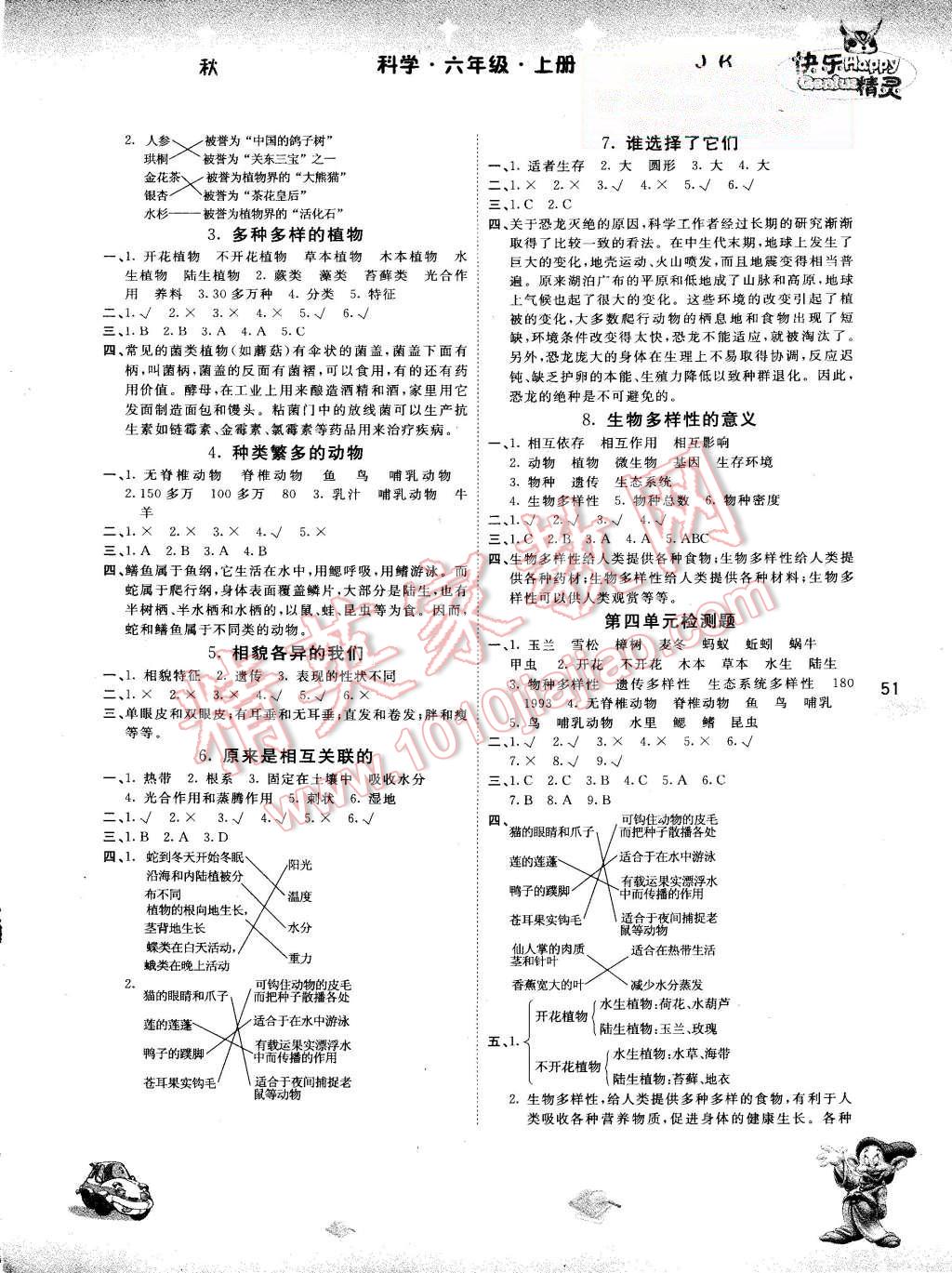 2015年名校作業(yè)本六年級科學(xué)上冊教科版 第4頁