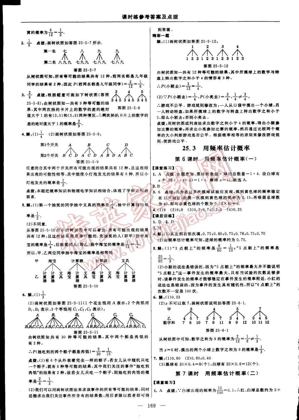 2015年點(diǎn)撥訓(xùn)練九年級(jí)數(shù)學(xué)上冊(cè)人教版 第43頁(yè)