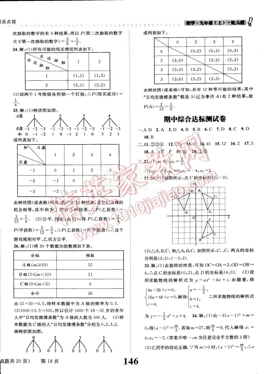 2015年课时达标练与测九年级数学上册人教版 第18页