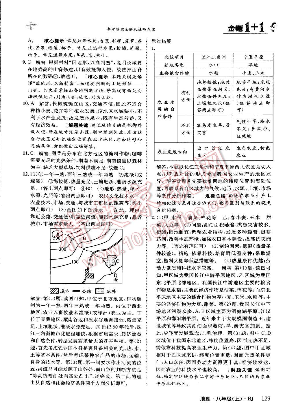 2015年金題1加1八年級地理上冊人教版 第29頁