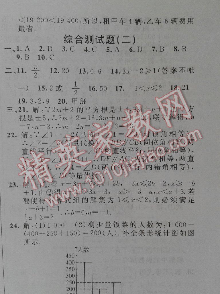 2015年神龍牛皮卷海淀單元測(cè)試AB卷七年級(jí)數(shù)學(xué)下冊(cè)人教版 第39頁(yè)