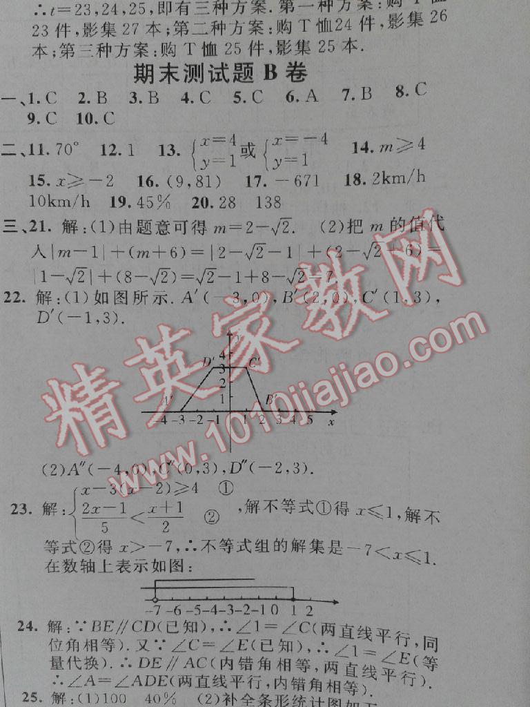 2015年神龍牛皮卷海淀單元測(cè)試AB卷七年級(jí)數(shù)學(xué)下冊(cè)人教版 第35頁(yè)