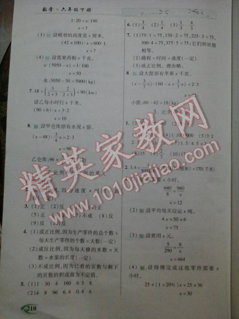 引探練創(chuàng)英才教程六年級(jí)數(shù)學(xué)下冊(cè)人教版 第3頁(yè)