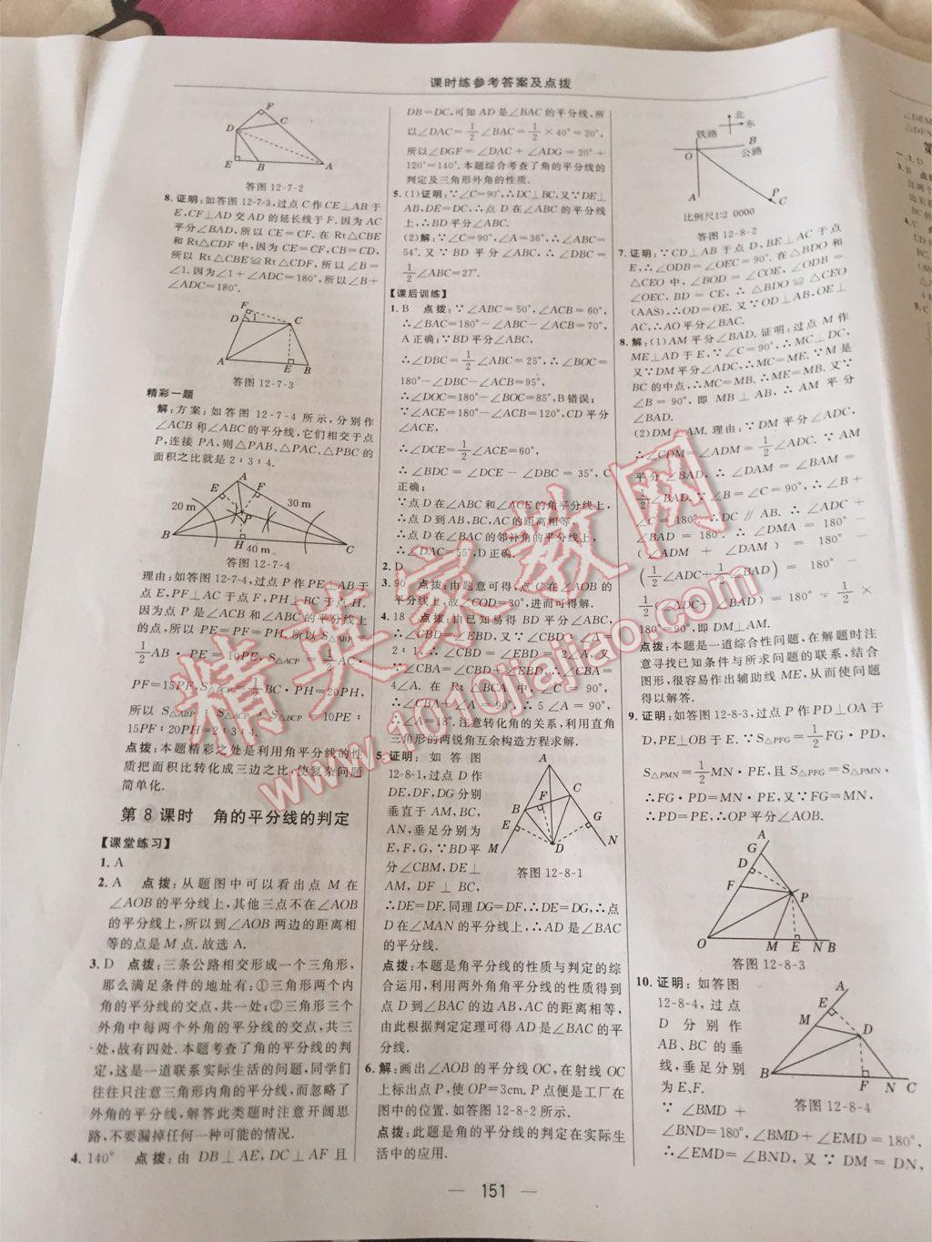 2015年点拨训练八年级数学上册人教版 第53页