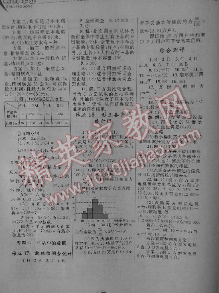 2015年暑假作業(yè)七年級(jí)數(shù)學(xué)內(nèi)蒙古教育出版社 第22頁