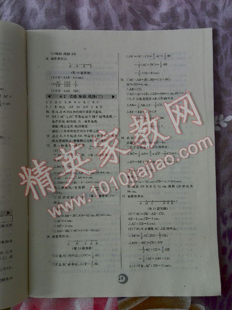 2014年北大綠卡七年級(jí)數(shù)學(xué)上冊(cè)人教版 第49頁(yè)