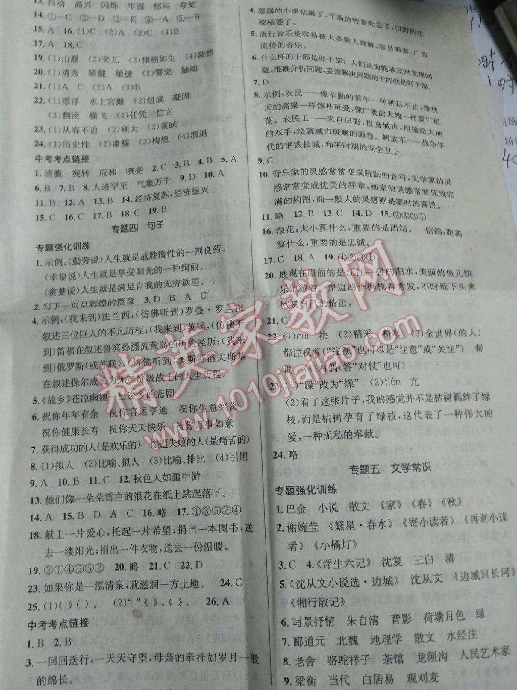 2015年学年总复习给力100七年级语文苏教版 第2页