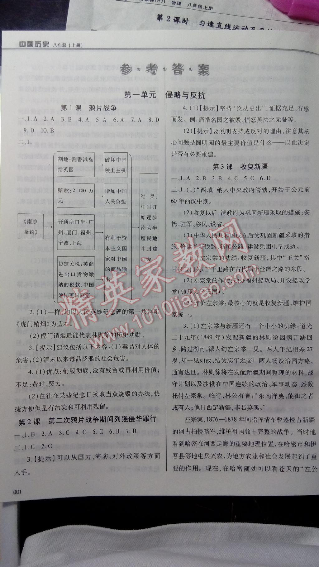 學習質(zhì)量監(jiān)測八年級中國歷史上冊人教版 第1頁