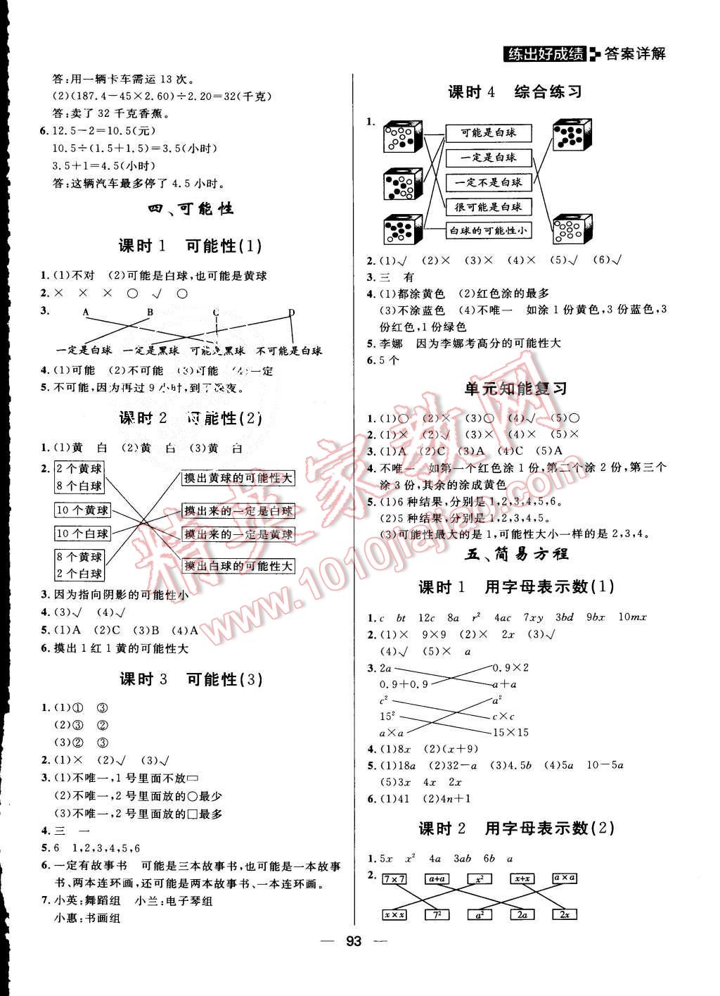 2015年练出好成绩五年级数学上册人教版 第5页