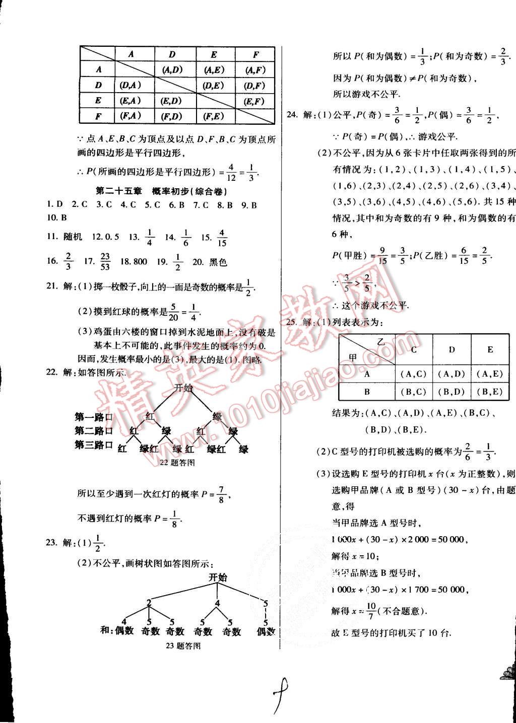 2015年千里馬單元測(cè)試卷九年級(jí)數(shù)學(xué)全一冊(cè)人教版 第9頁(yè)