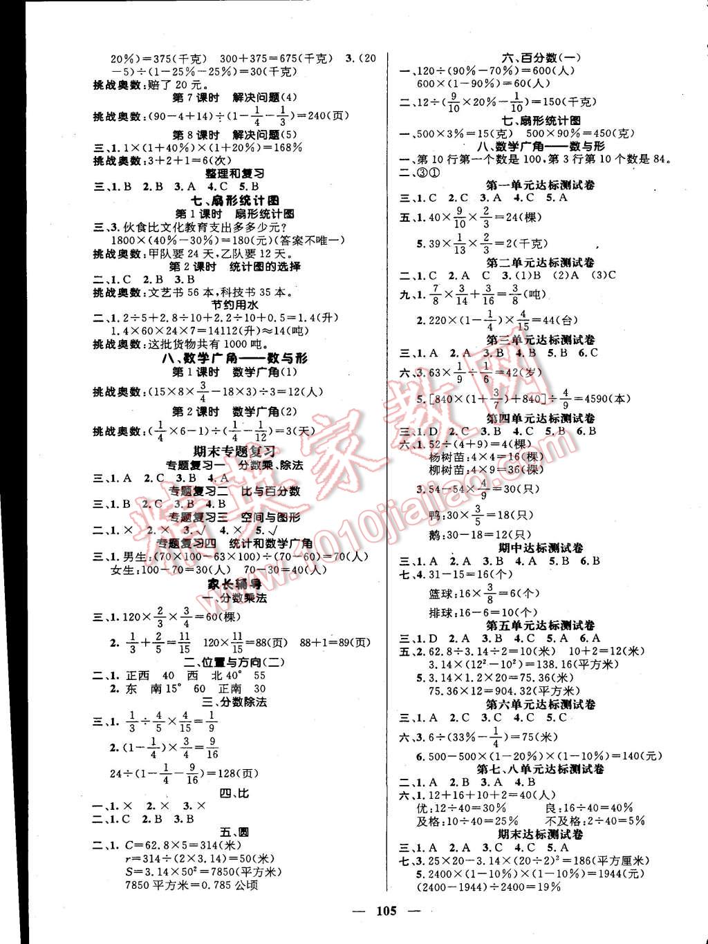 2015年名師測(cè)控六年級(jí)數(shù)學(xué)上冊(cè)人教版 第3頁(yè)