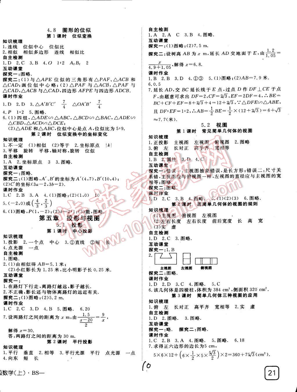 2015年探究在線高效課堂九年級(jí)數(shù)學(xué)上冊(cè)北師大版 第10頁(yè)