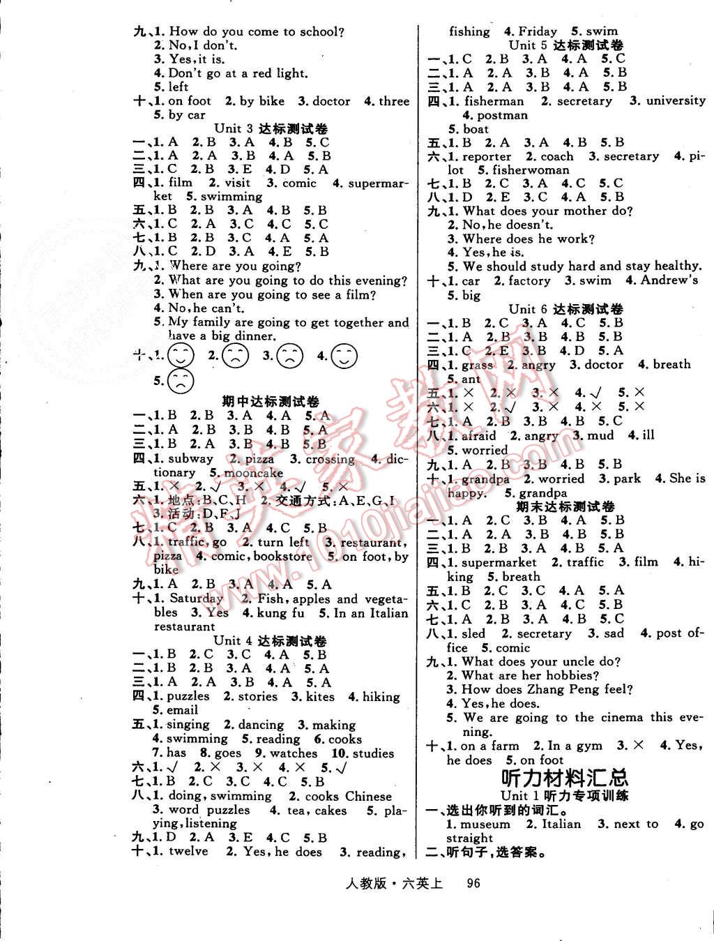 2015年輕松學(xué)習(xí)100分六年級英語上冊人教版 第5頁