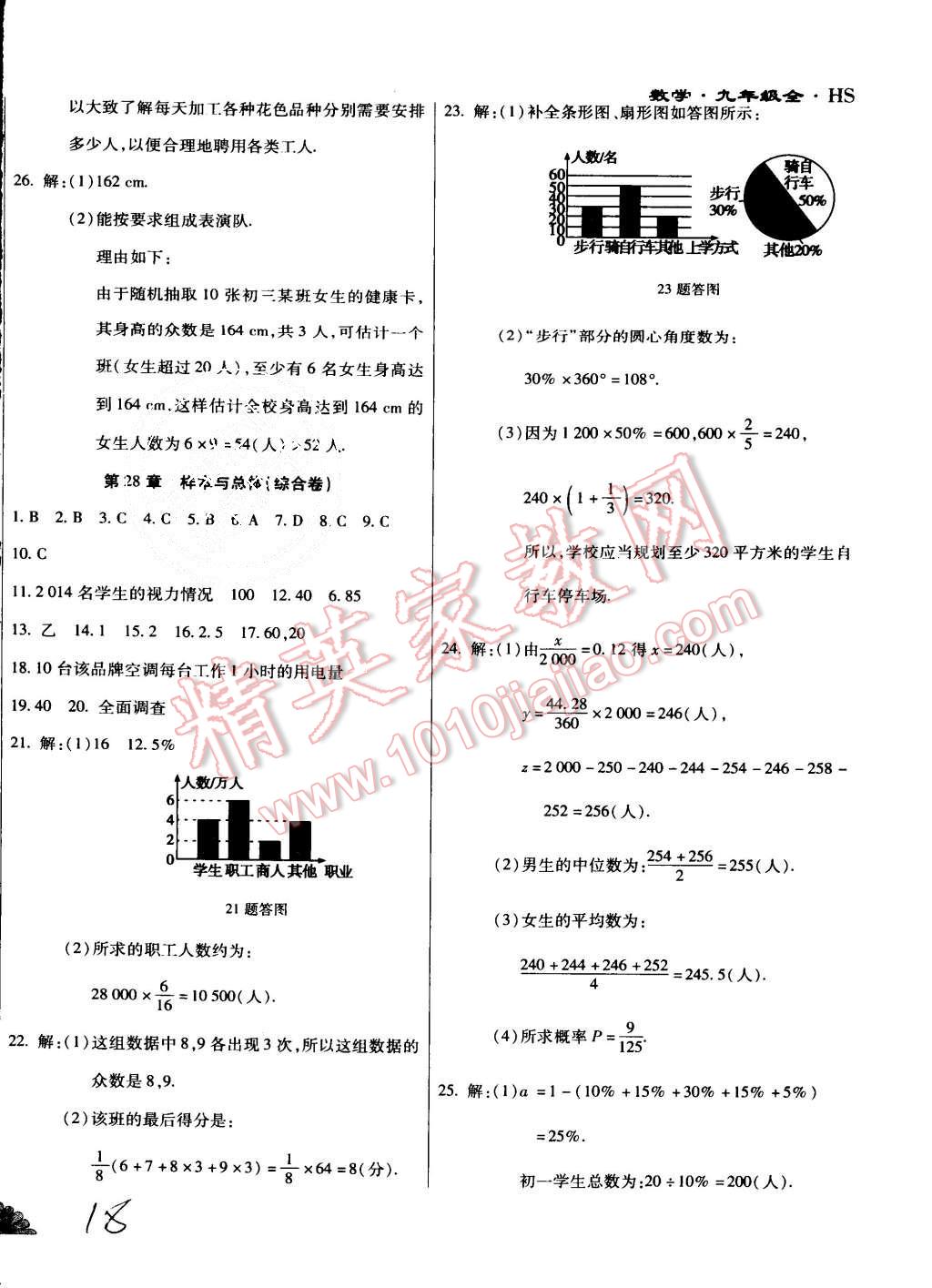 2015年千里馬單元測試卷九年級數(shù)學全一冊華師大版 第18頁