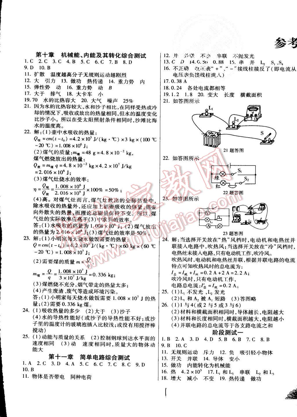 2015年千里馬單元測(cè)試卷九年級(jí)物理全一冊(cè)北師大版 第1頁