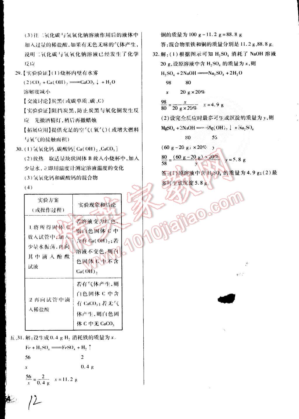 2015年千里馬單元測試卷九年級化學全一冊人教版 第12頁