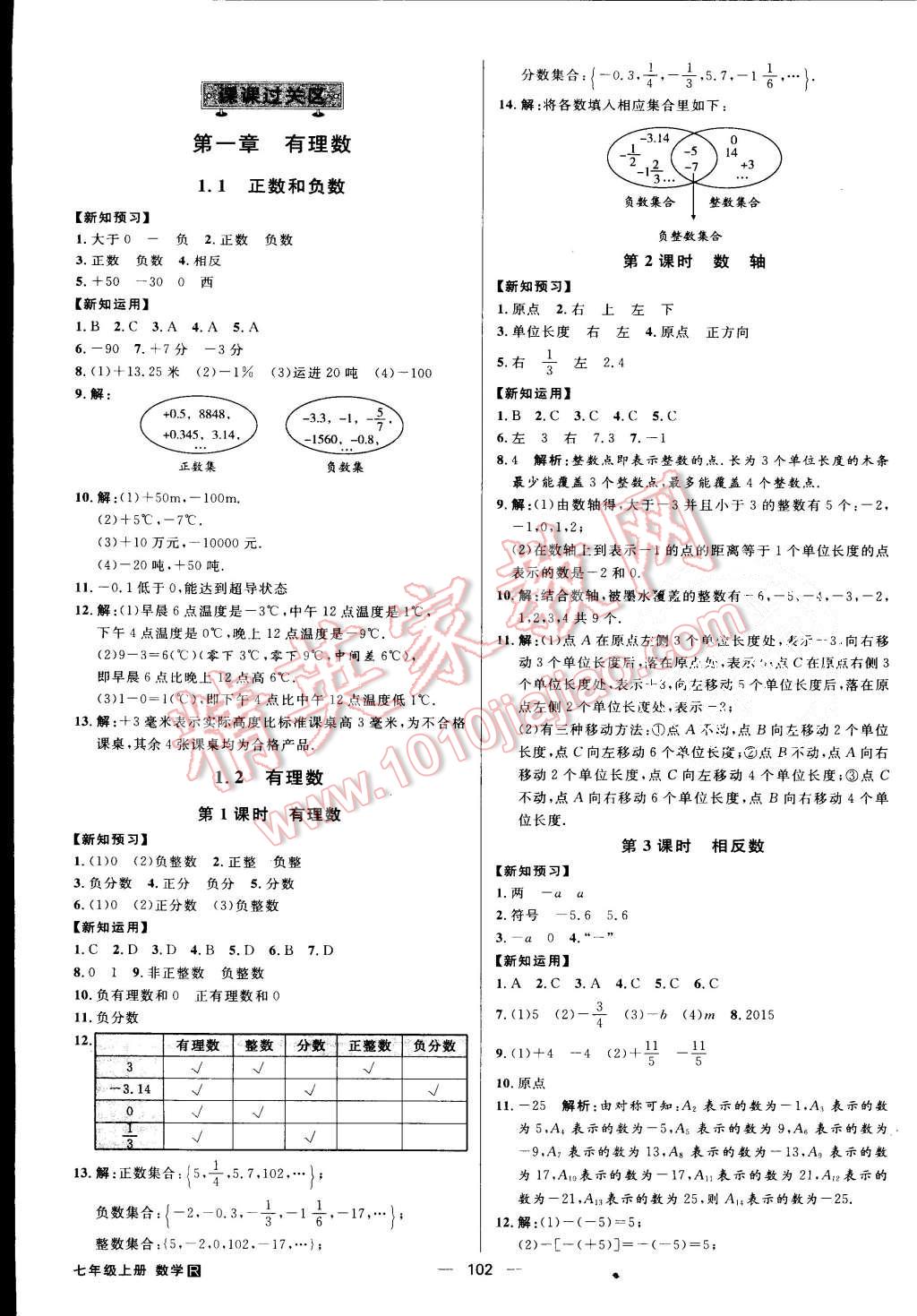 2015年練出好成績(jī)七年級(jí)數(shù)學(xué)上冊(cè)人教版 第1頁(yè)