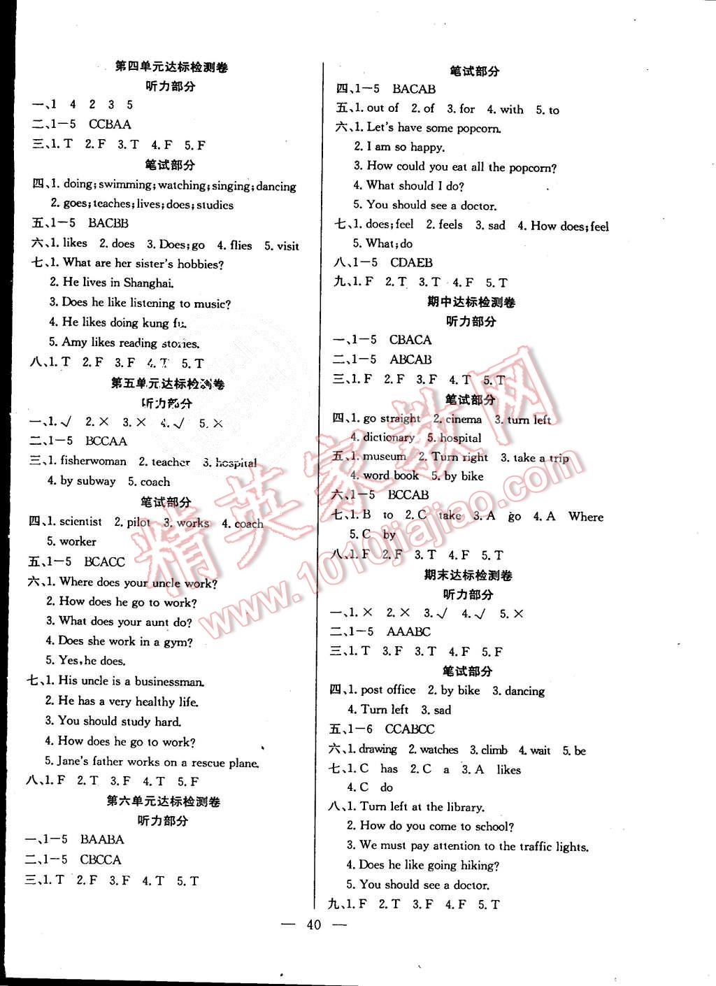 2015年樂(lè)享英語(yǔ)導(dǎo)學(xué)練習(xí)六年級(jí)上冊(cè)人教PEP版 第8頁(yè)