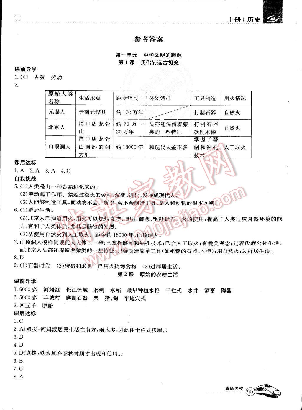 2015年高效通教材精析精練七年級歷史上冊岳麓版 第1頁