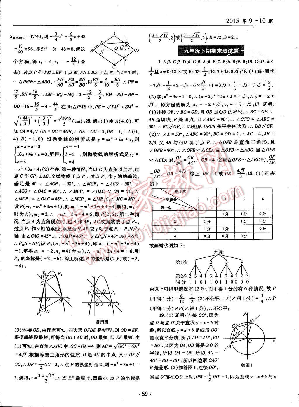 2015年理科愛好者九年級數(shù)學(xué)全一冊北師大版第9-10期 第58頁