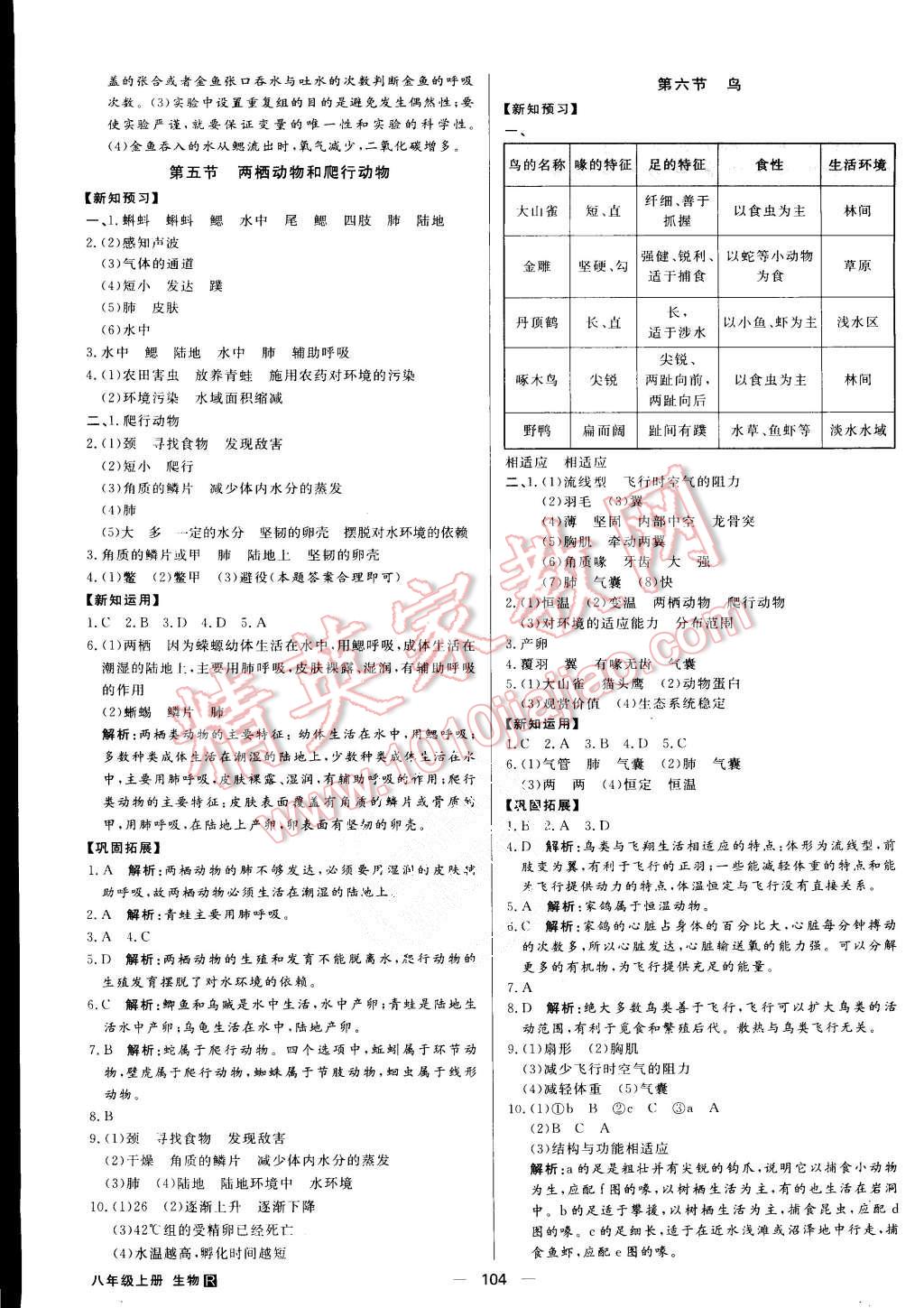 2015年练出好成绩八年级生物上册人教版 第3页