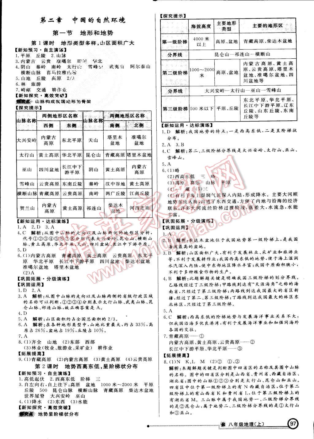 2015年練出好成績八年級地理上冊人教版 第4頁