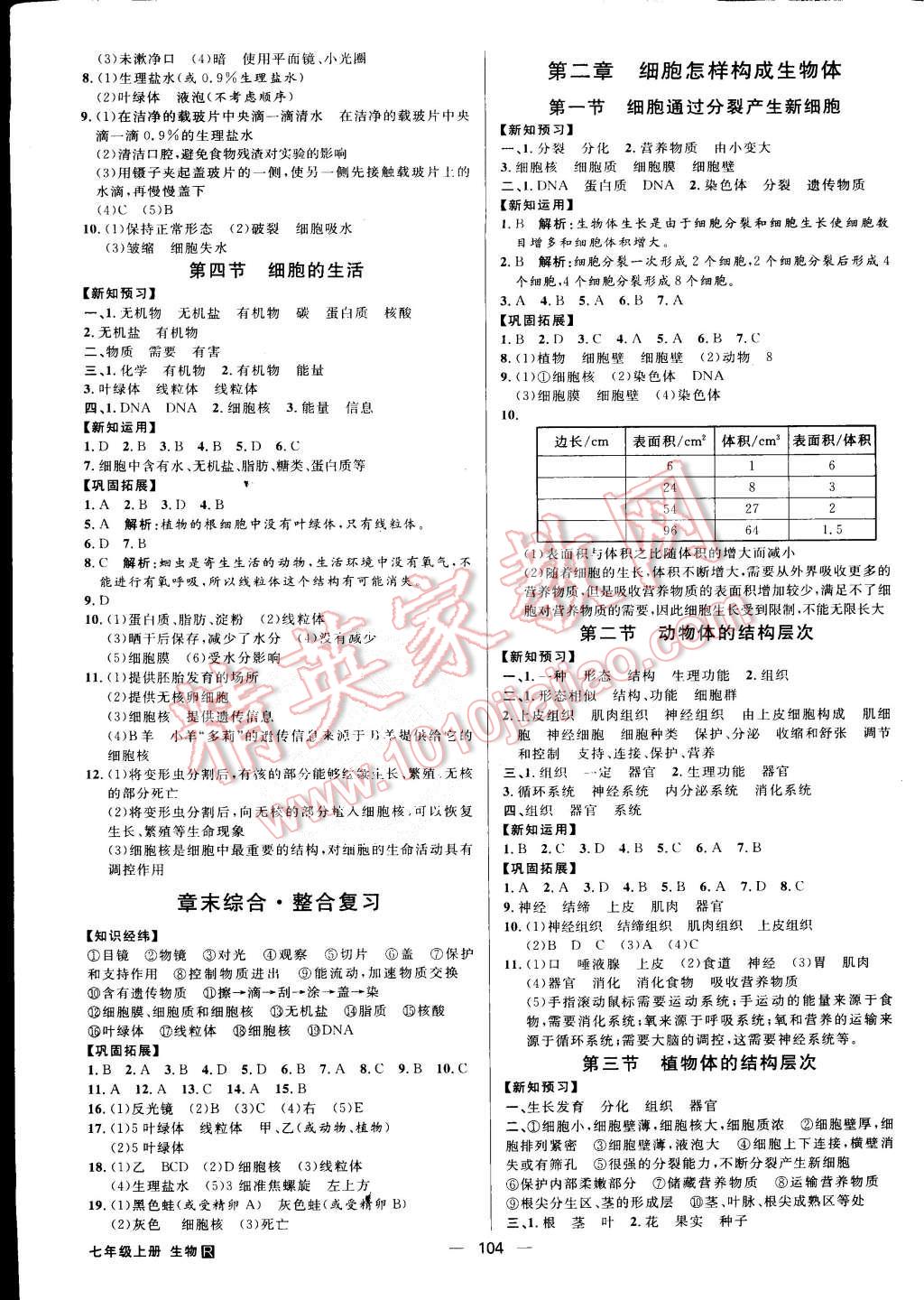 2015年練出好成績七年級生物上冊人教版 第3頁