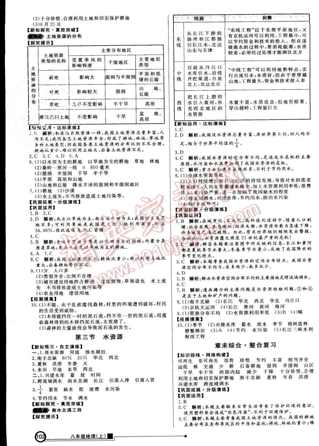 2015年練出好成績八年級地理上冊人教版 第9頁