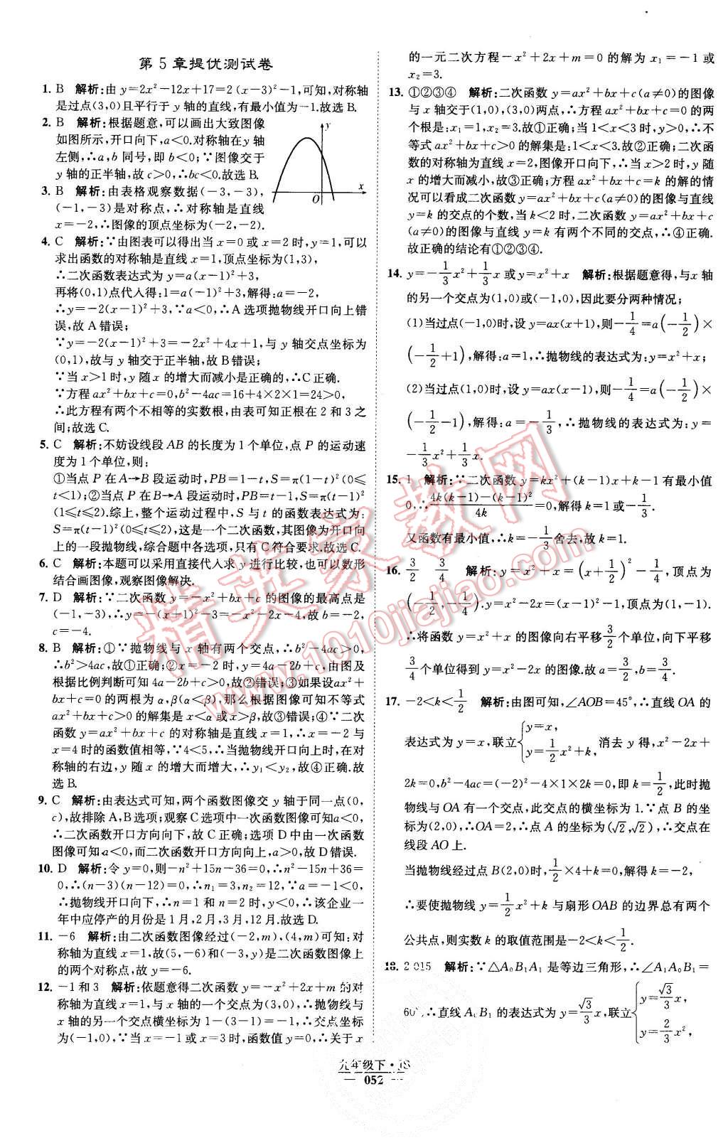 2015年經綸學典學霸九年級數(shù)學上冊江蘇版 第55頁