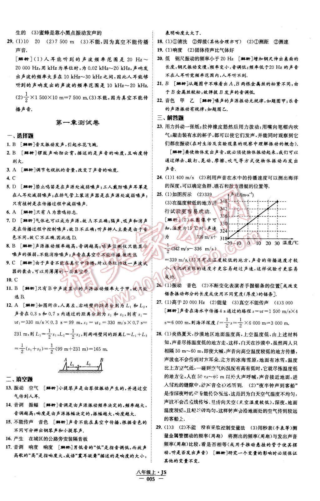 2015年學(xué)霸題中題八年級物理上冊江蘇版 第5頁