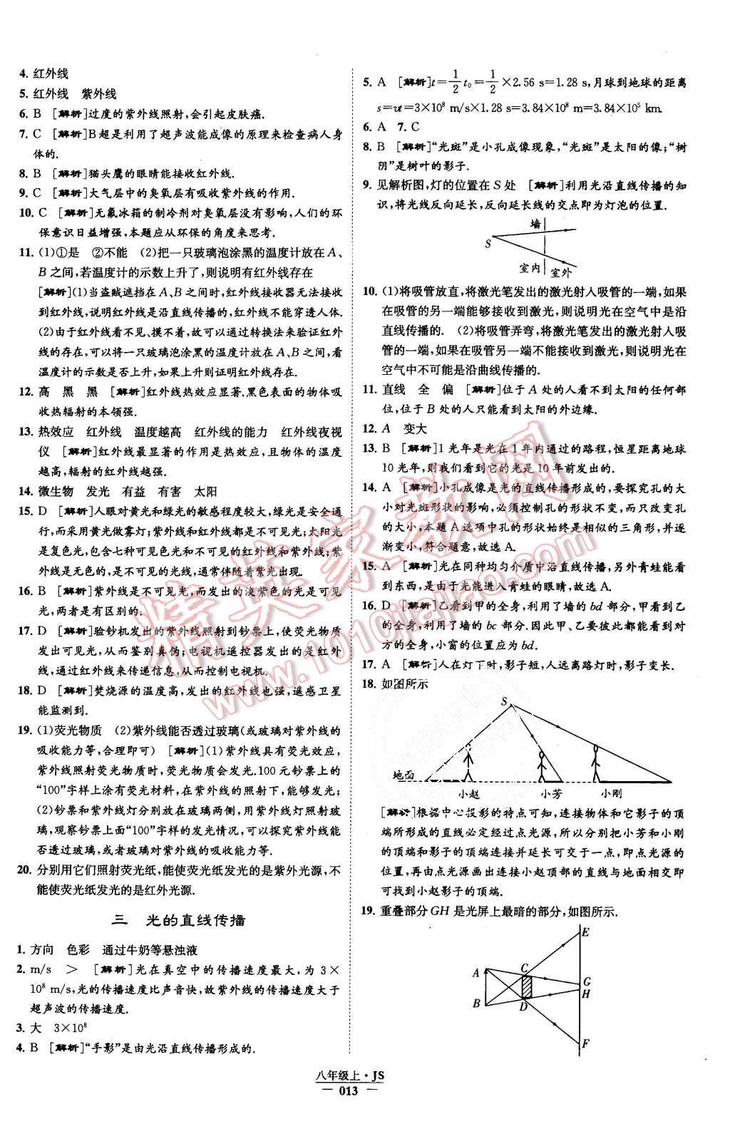 2015年學霸題中題八年級物理上冊江蘇版 第13頁