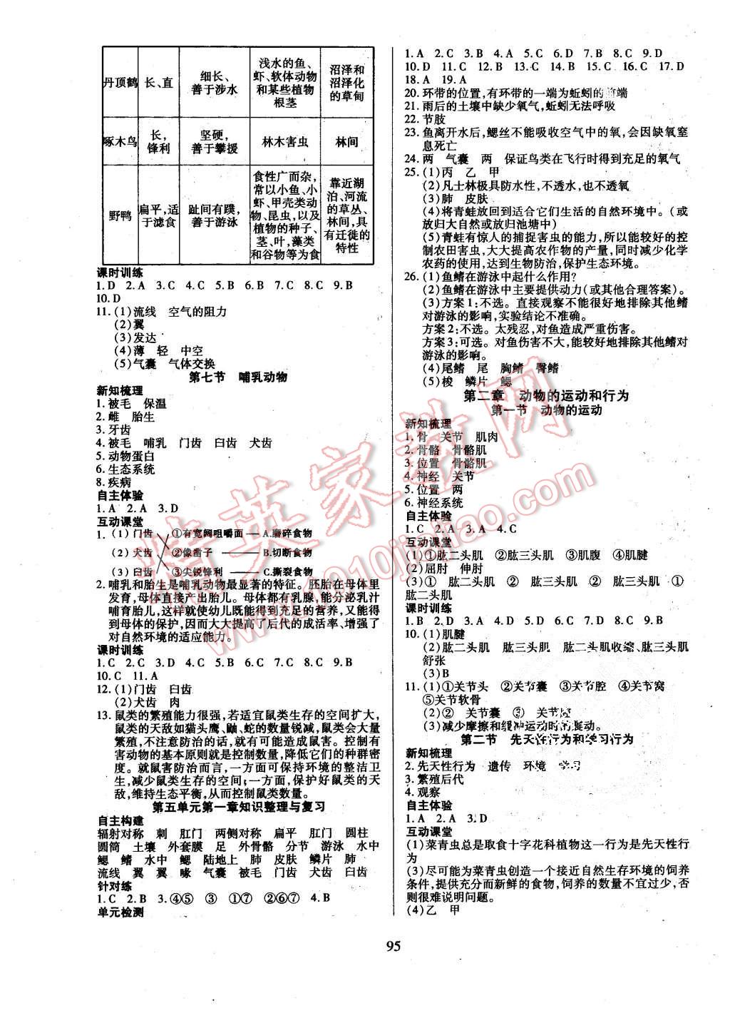 2015年有效課堂課時(shí)導(dǎo)學(xué)案八年級(jí)生物上冊人教版 第3頁