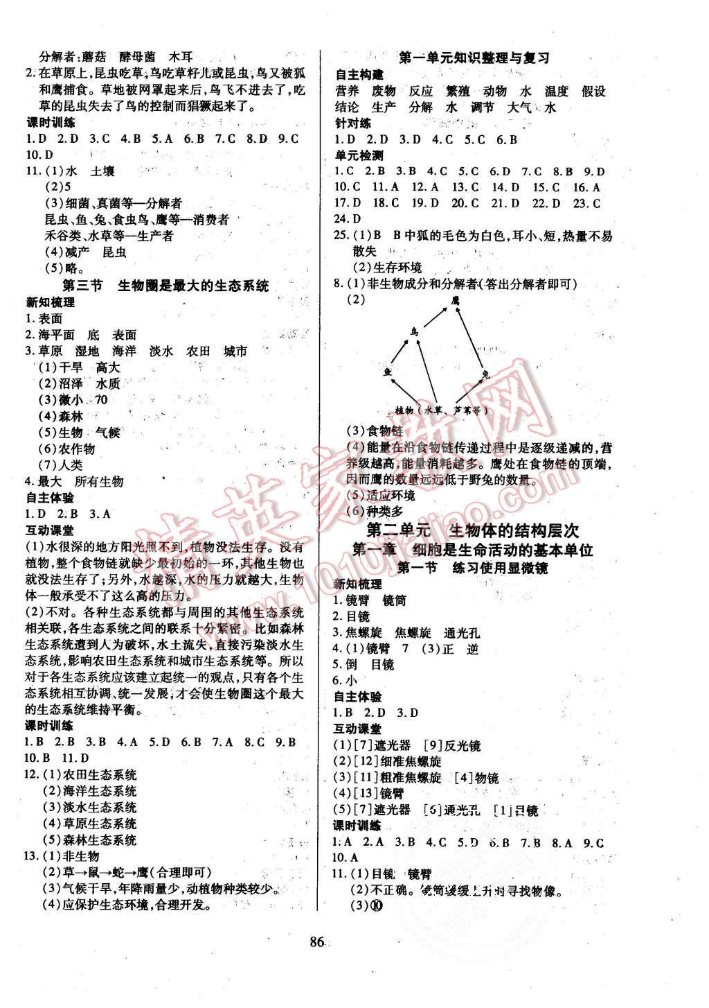 2015年有效课堂课时导学案七年级生物上册人教版 第2页