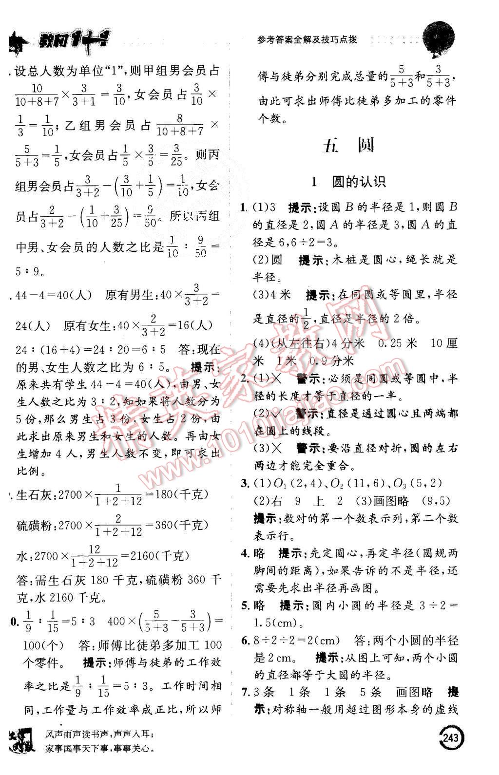 2015年教材1加1六年級數(shù)學(xué)上冊人教版 第21頁