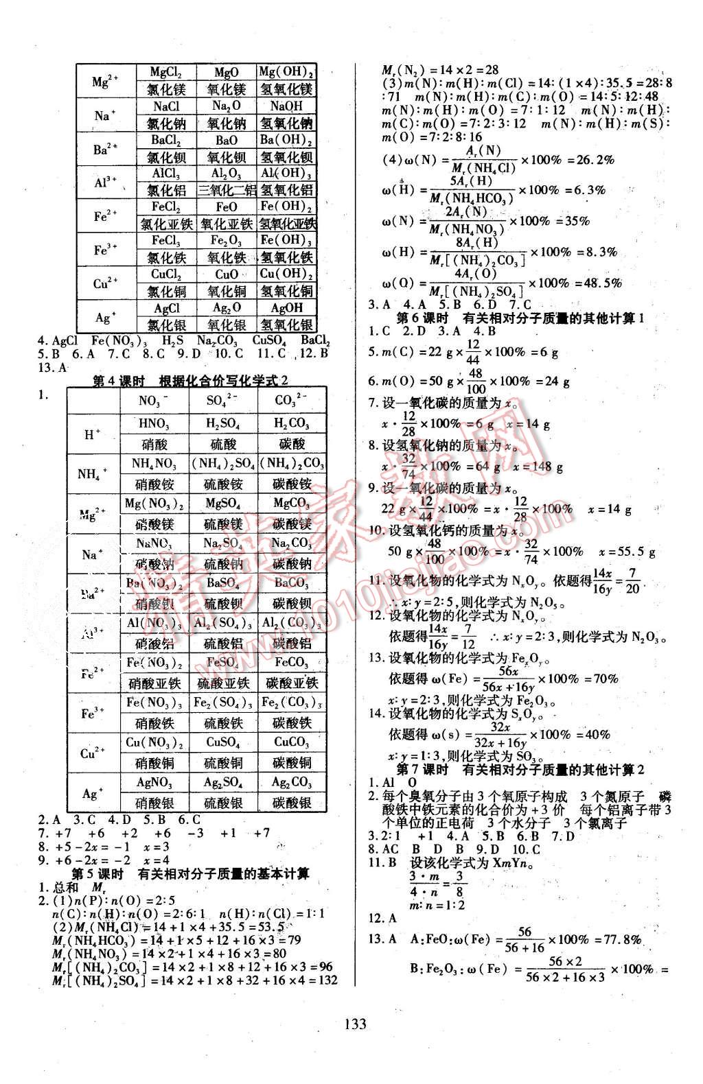 2015年有效课堂课时导学案九年级化学上册人教版 第5页