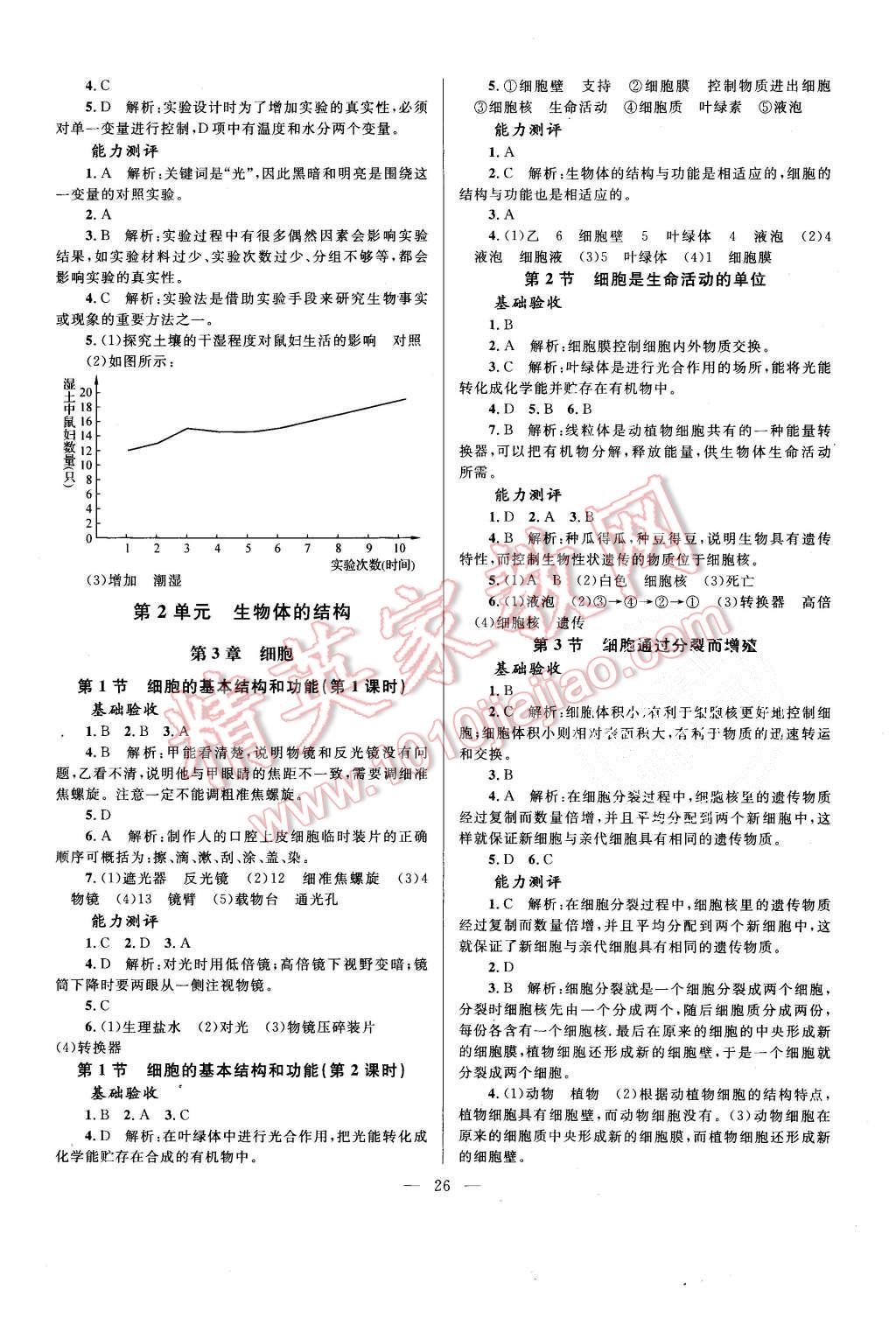 2015年課堂精練七年級生物上冊北師大版 第2頁