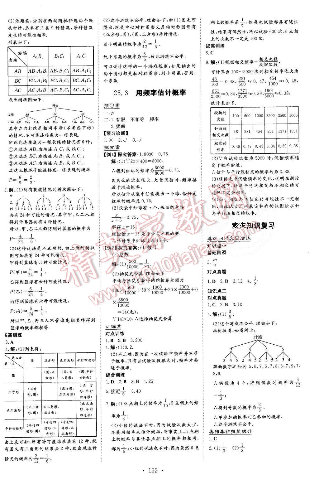 2015年初中同步学习导与练导学探究案九年级数学上册人教版 第20页