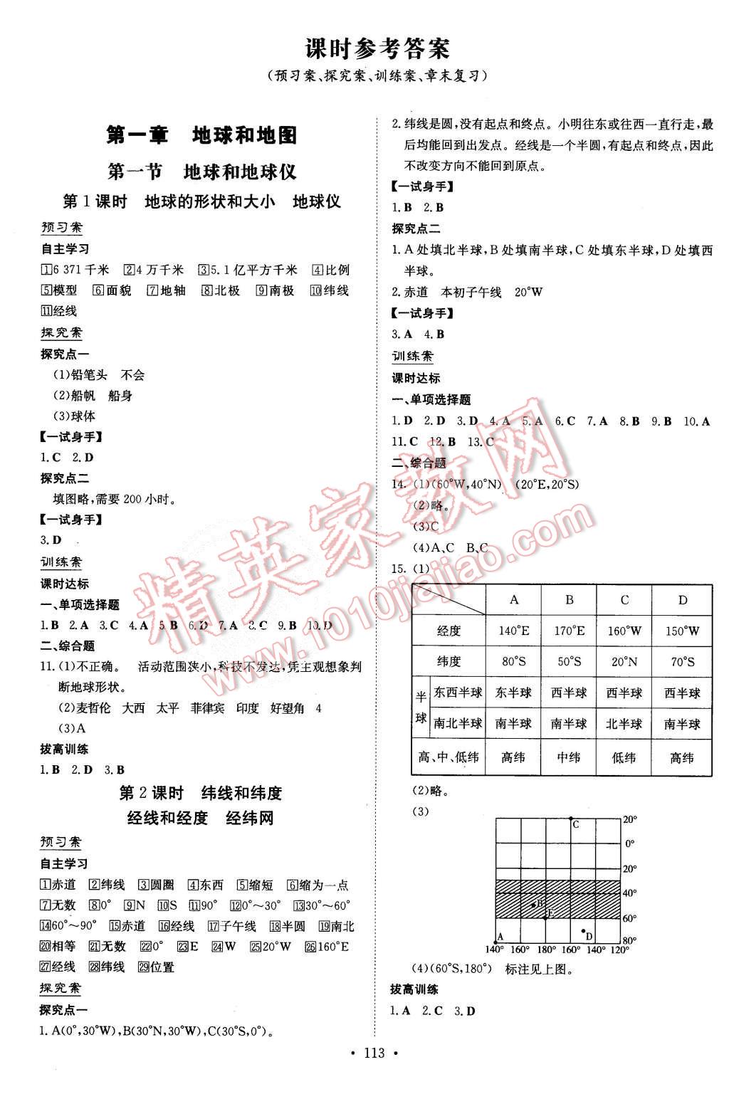 2015年初中同步学习导与练导学探究案七年级地理上册人教版 第1页