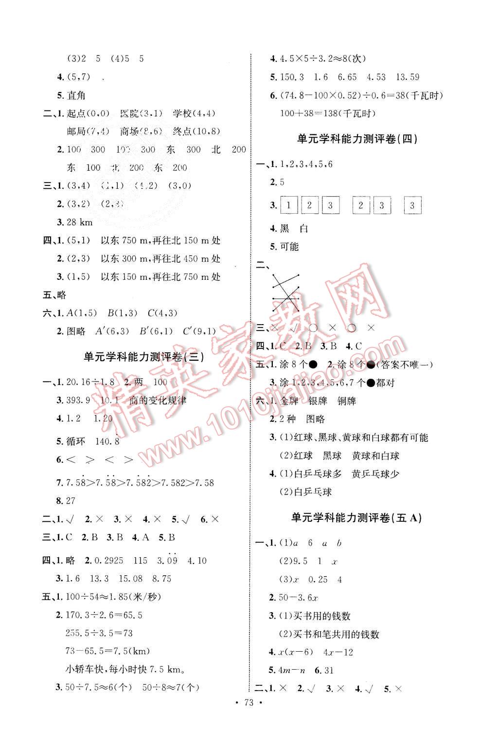 2015年能力培養(yǎng)與測試五年級數(shù)學(xué)上冊人教版 第13頁